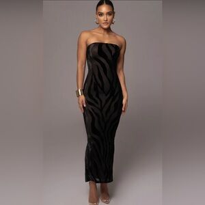 JLUXLABEL Noir in Her Element Midi Dress